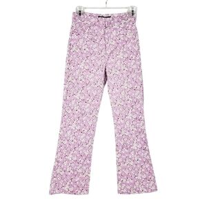 ZARA Floral Printed Mini Flare Pants barbiecore NWT
